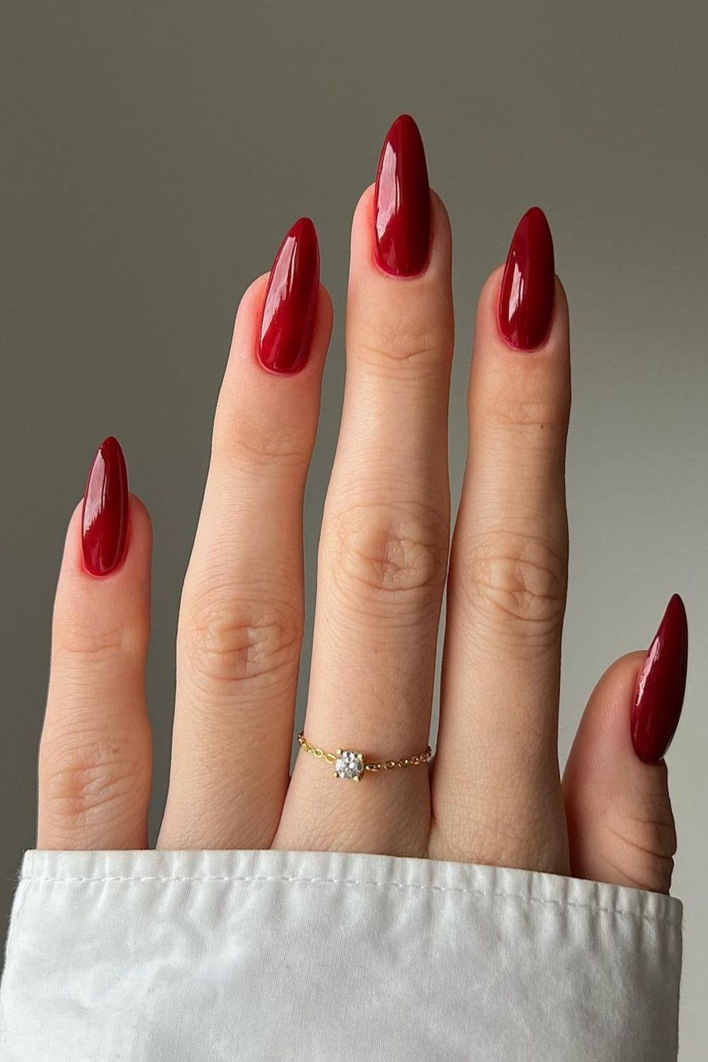 Luxurious Deep Burgundy Glossy Stilettos Luxurious Deep Burgundy Glossy Stilettos — Winter Red Nails