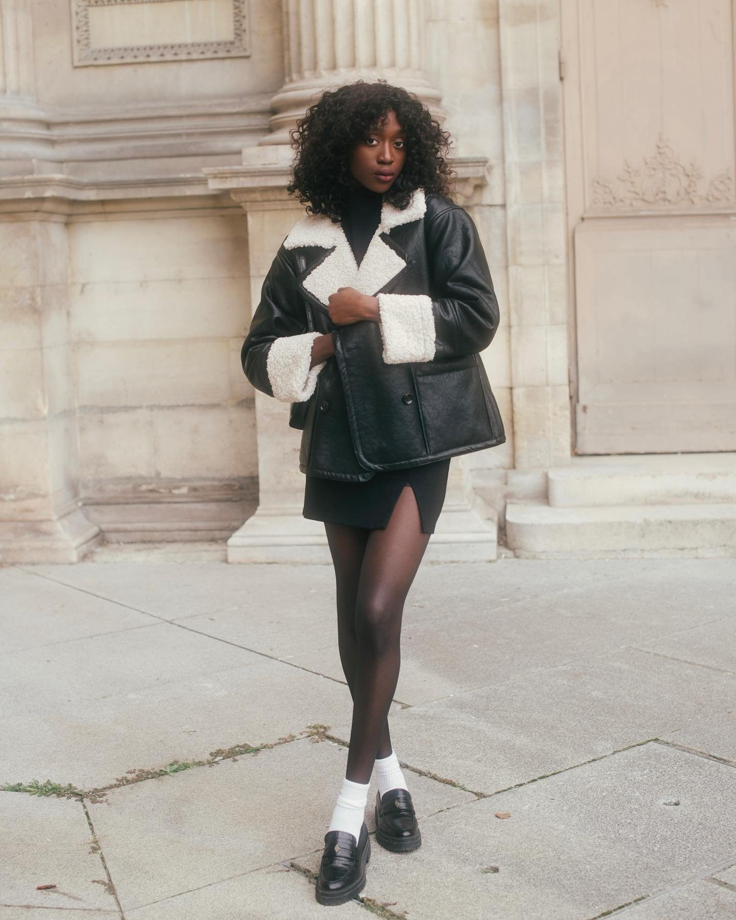 Black Loafers Outfit Idea — All Black Winter Outfits