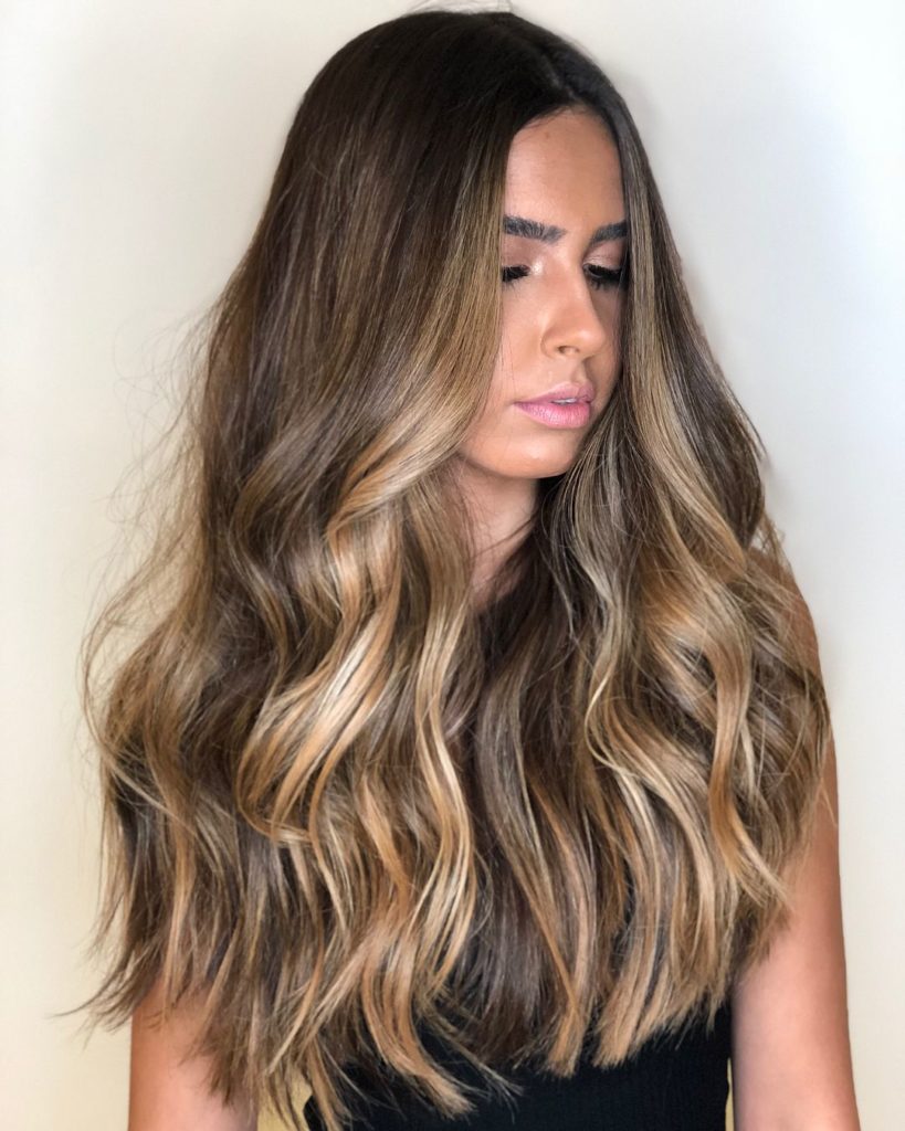 Long Layers With Subtle Caramel — Winter Haircuts for Thick Hair