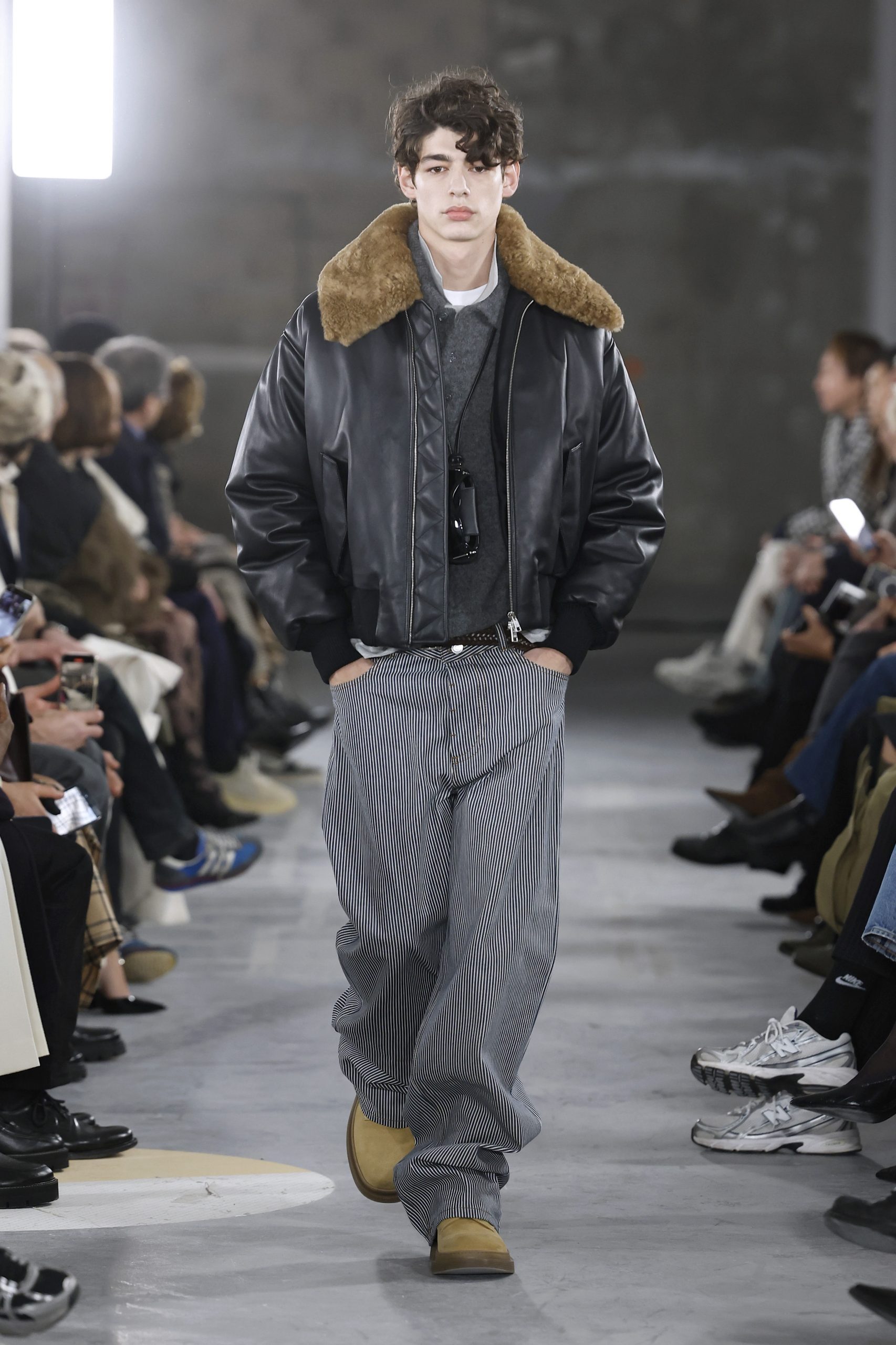 Leather Bomber with Fur Collar for a Statement Look — Winter Outfits for Men