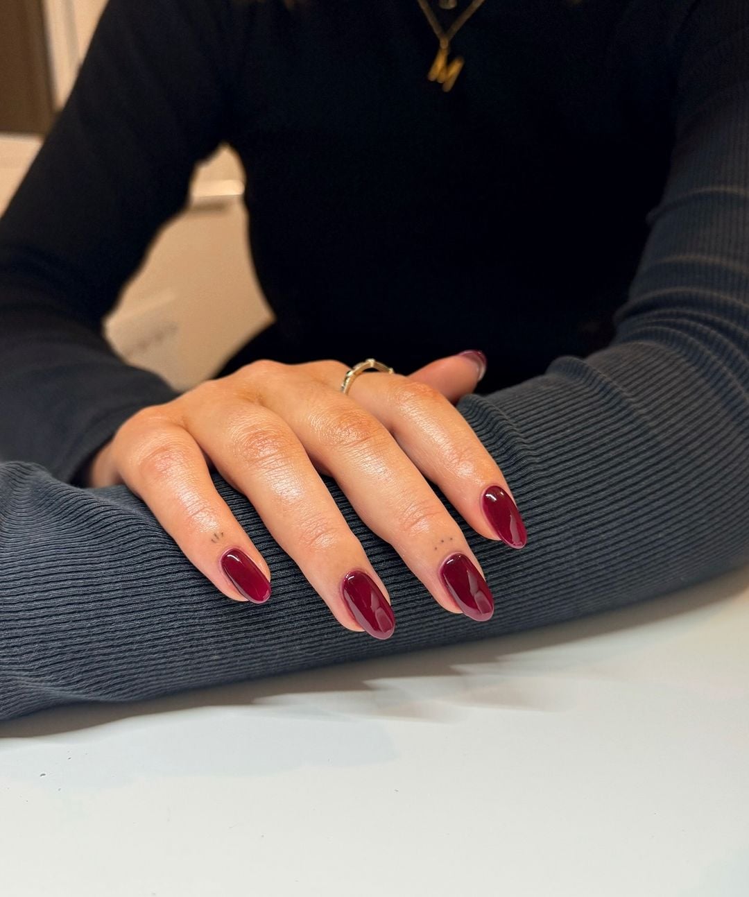 Intense Dark Cherry Burgundy Almond — Black Cherry Nails