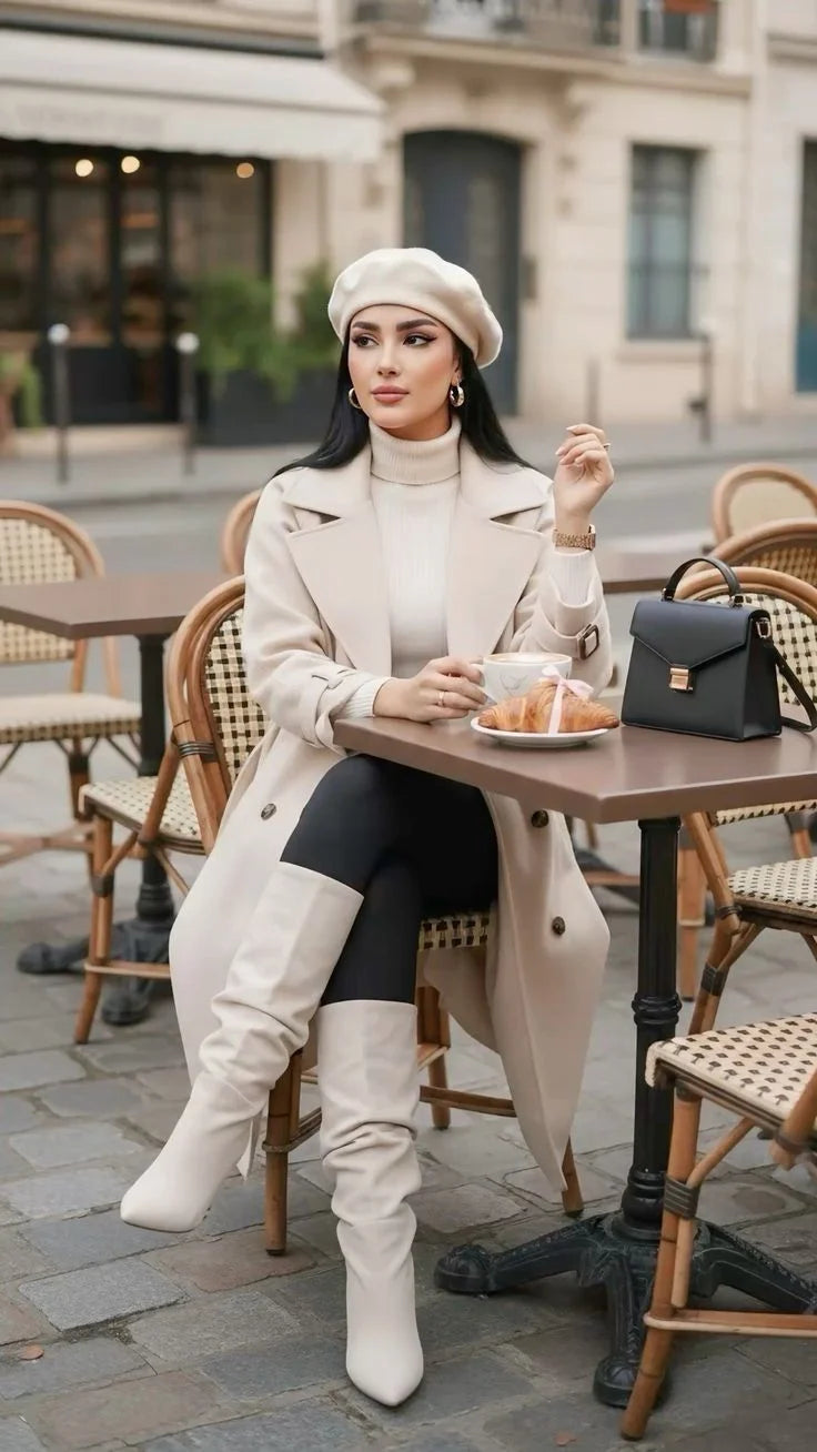 Chic Cafe Outing Autumn Outfit Idea Chic Cafe Outing Autumn Outfit Idea — Beret Outfits