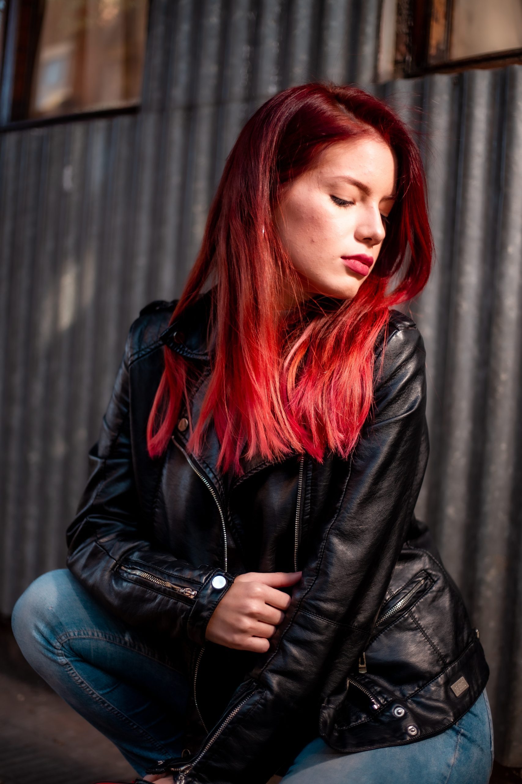 Collarbone Visual Idea — Burgundy Hair Color