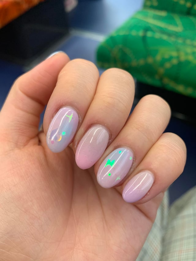Glittery Pastel Floral Nails — Pastel Winter Nails