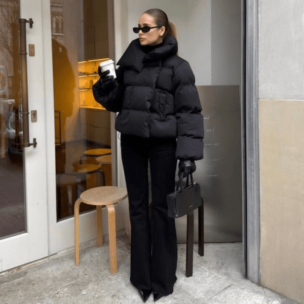 Chic Monochromatic Black Puffer Jacket Ensemble Chic Monochromatic Black Puffer Jacket Ensemble — Winter Outfits