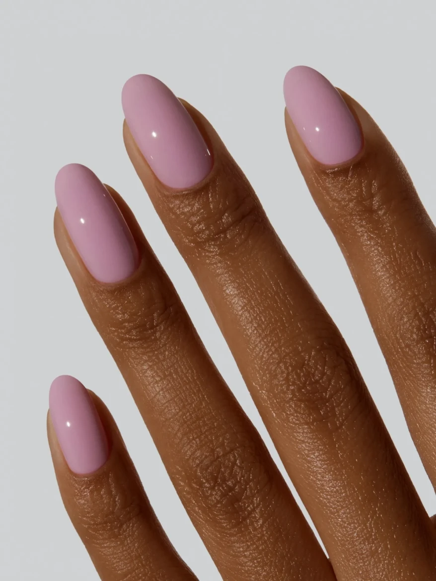 Solid Light Pink Glossy Nails — Winter to Spring Transition Nails