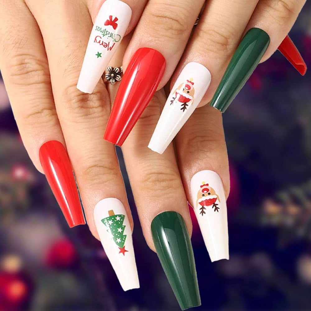 Visual Idea — Snowman Winter Coffin Nails