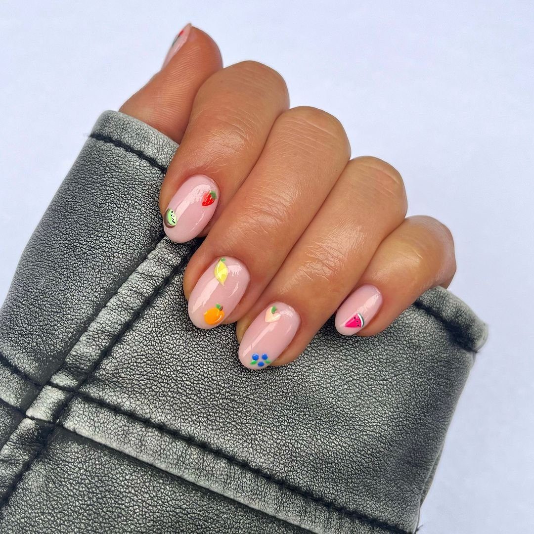 Colorful Fruit and Flower Nails — Winter to Spring Transition Nails