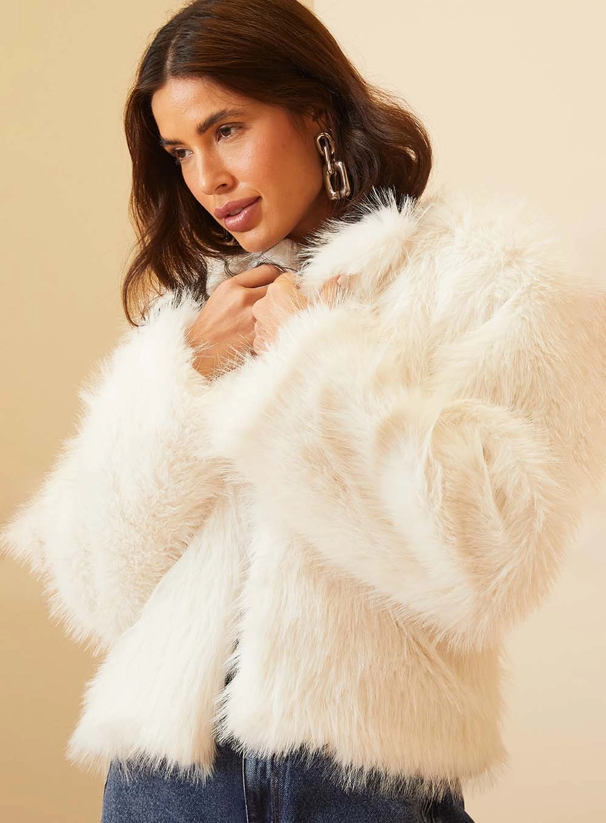 Night Out Outfit Idea — Faux Fur Coat Outfits