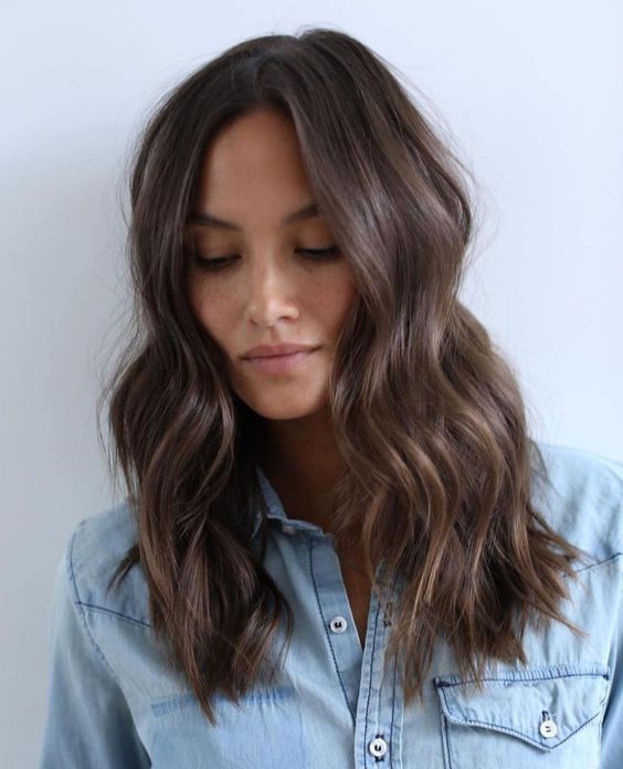 Chocolate Brown With Cool Highlights Chocolate Brown With Cool Highlights — Winter Hair Colors for Brunettes