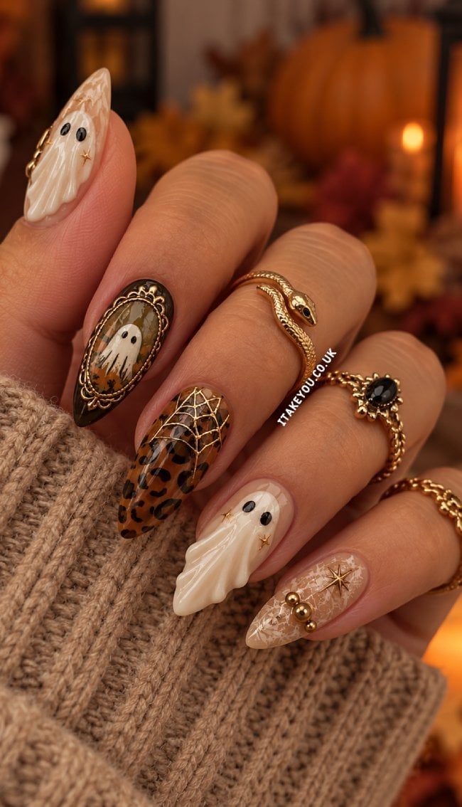 Long Almond Bridal 3D Flowers Pearls and Bows, Close-Up Take — 3D Nails Art Ideas