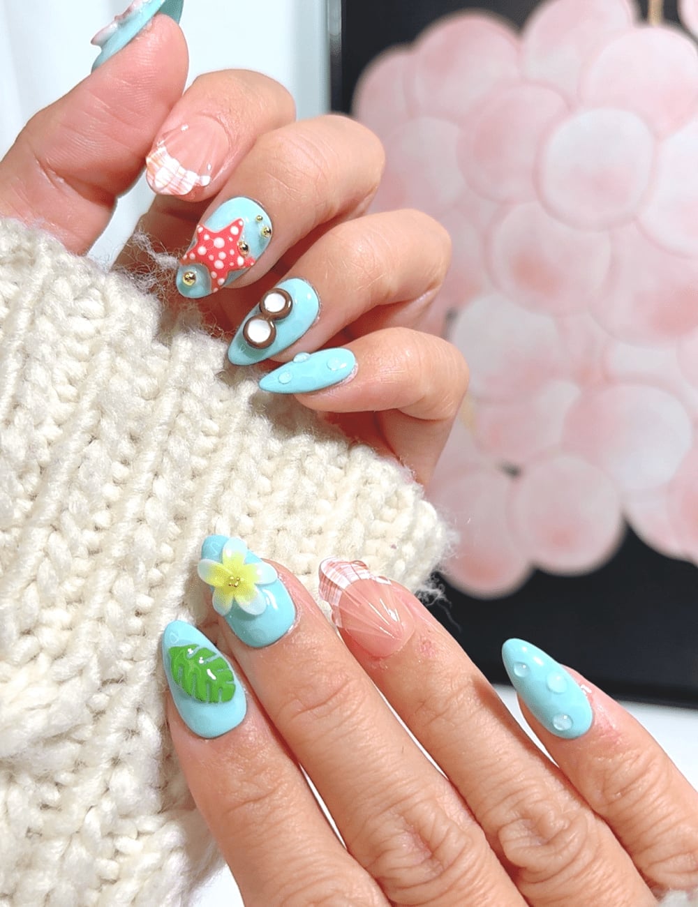 Long Coffin Multicolor 3D Charms Candy Fruit Smileys — 3D Nails Art Ideas