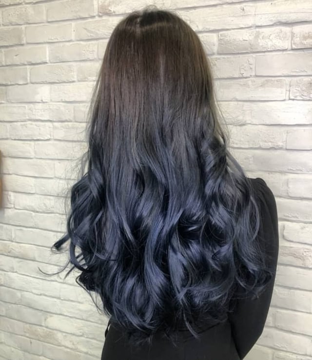 Dark Brown To Blue Black Visual Idea — Blue Black Hair