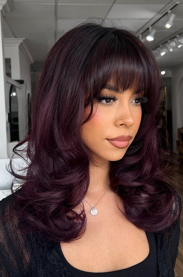 Deep Plum Brunette With Wine Dimensions — Plum Hair Color