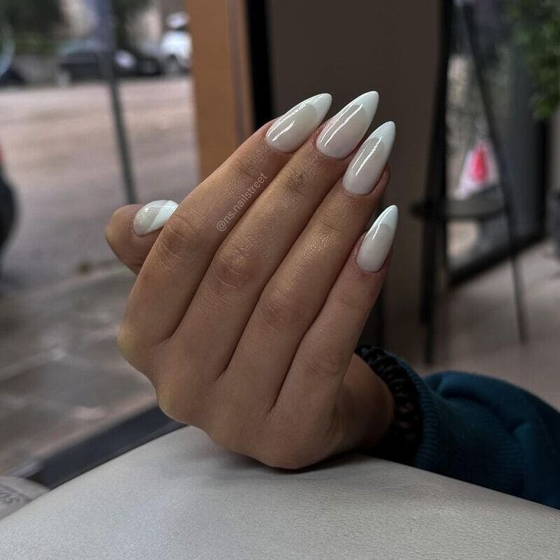 Sheer Milky White Visual Idea Sheer Milky White Visual Idea — Winter White Nails