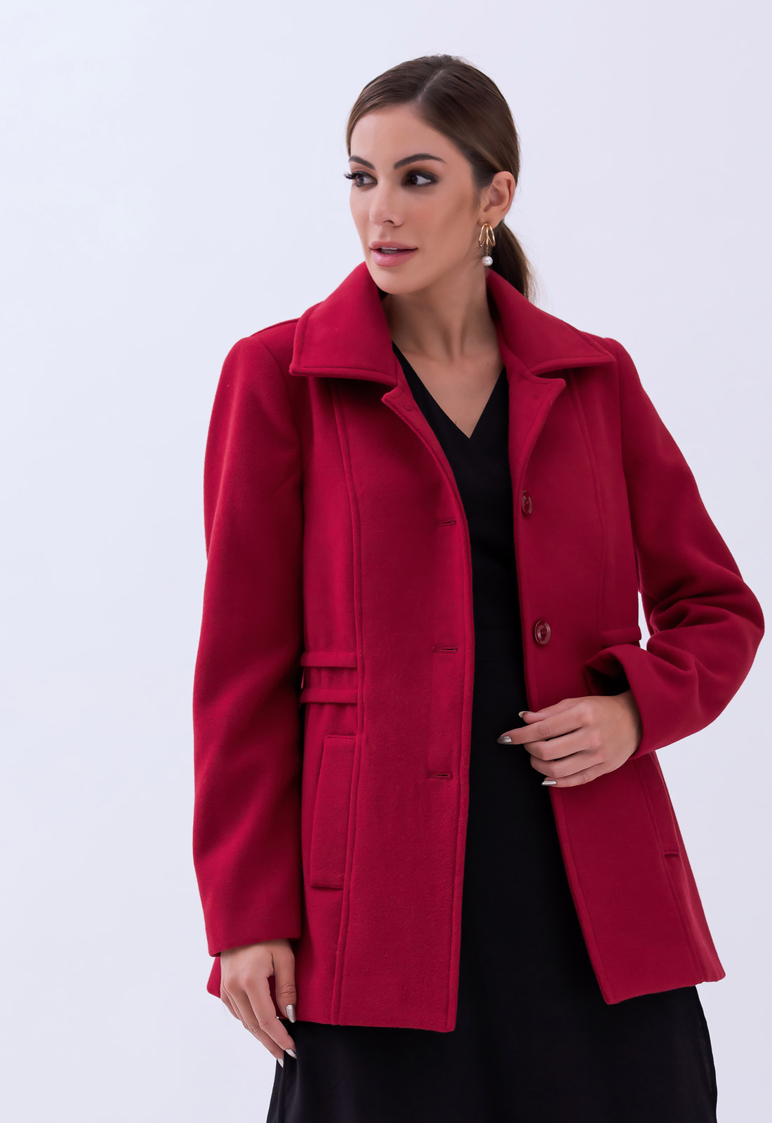 Vibrant Red Wool Coat for Winter Events Vibrant Red Wool Coat for Winter Events — Wool Coat Outfits