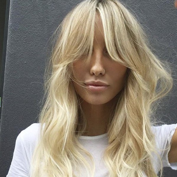Long Layered Ash Blonde with Waves Long Layered Ash Blonde with Waves — Winter Haircuts with Curtain Bangs