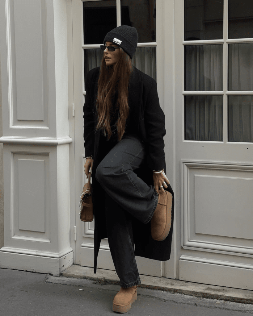Wool Coat Over Crew Neck and Jeans: Cozy Casual Transition — Winter to Spring Transition Outfits