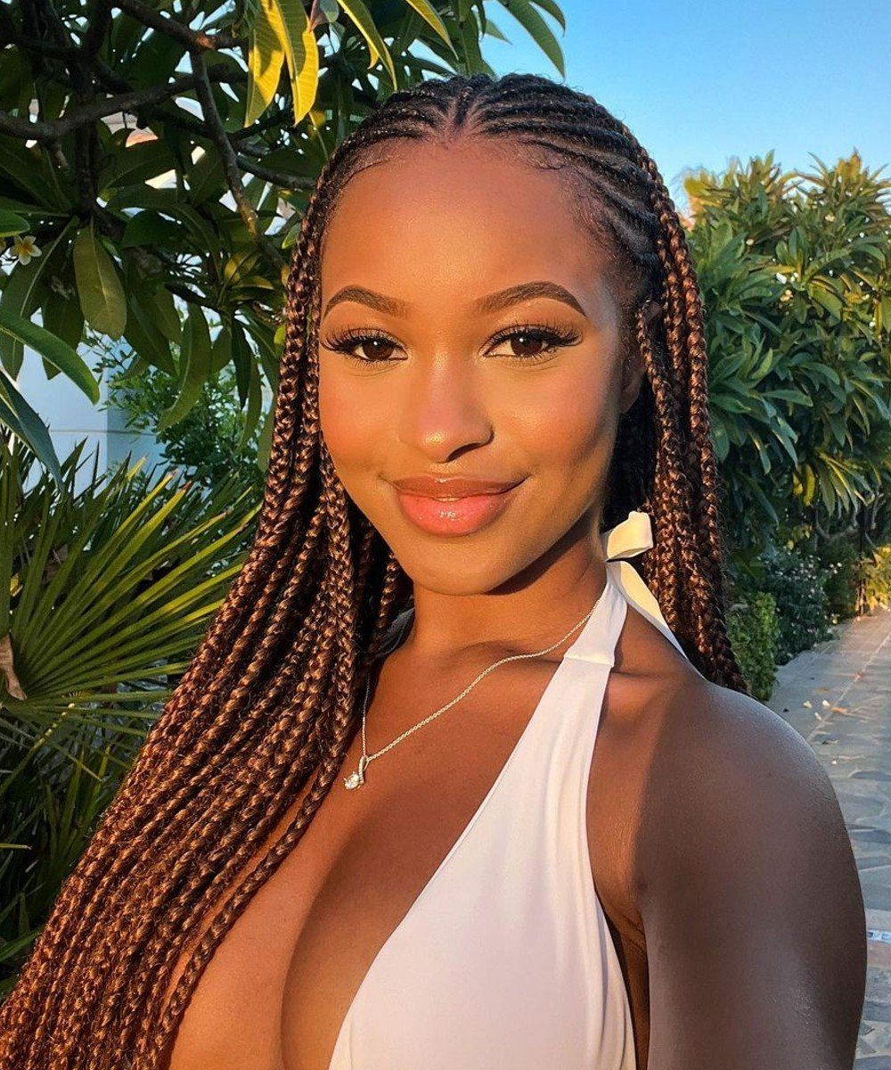 Neat Long Dark Brown Braids — Winter Braids for Black Women
