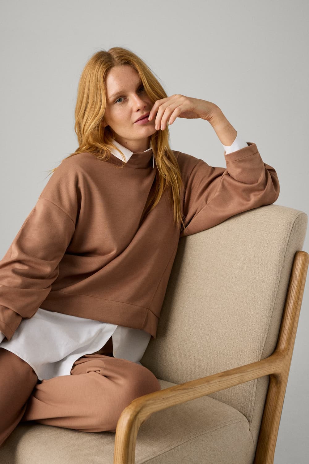 Layered Sweatshirt and Collared Shirt Ensemble Layered Sweatshirt and Collared Shirt Ensemble — Winter Capsule Wardrobe