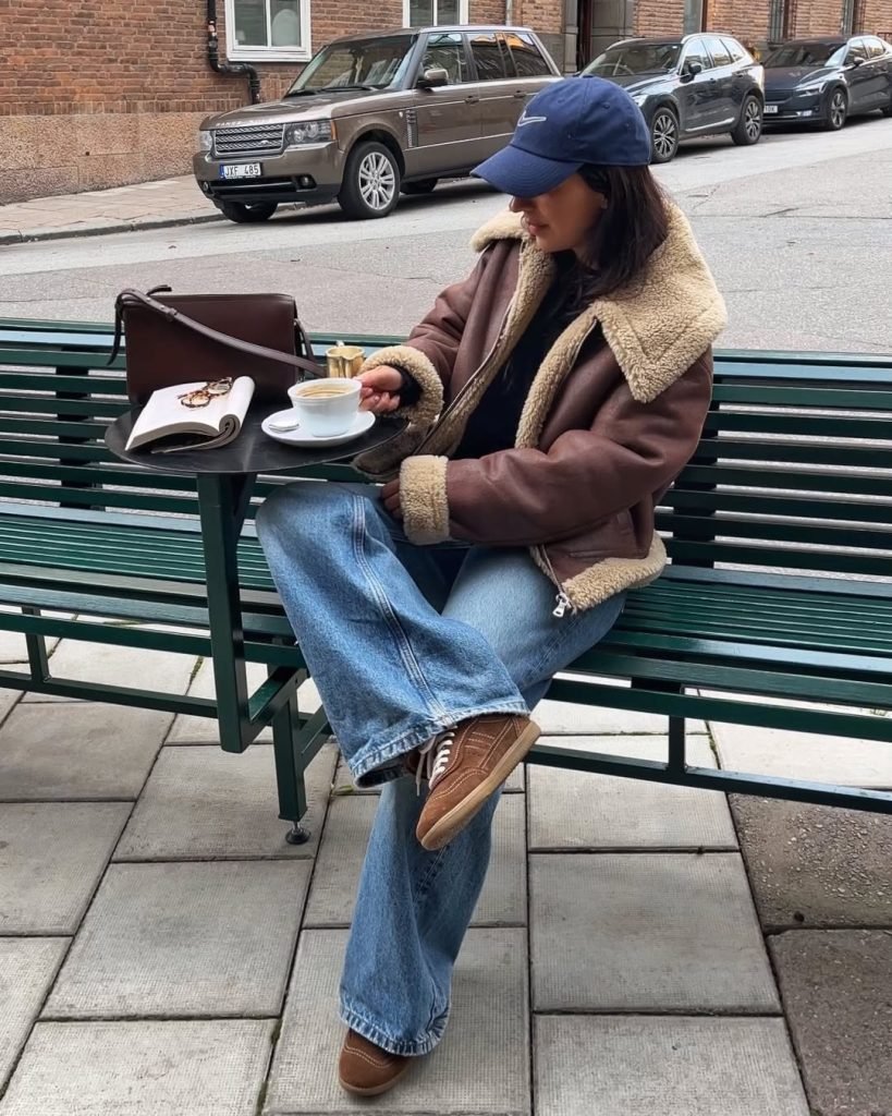 Shearling Jacket for Cozy Casual Style — Early Winter Outfits
