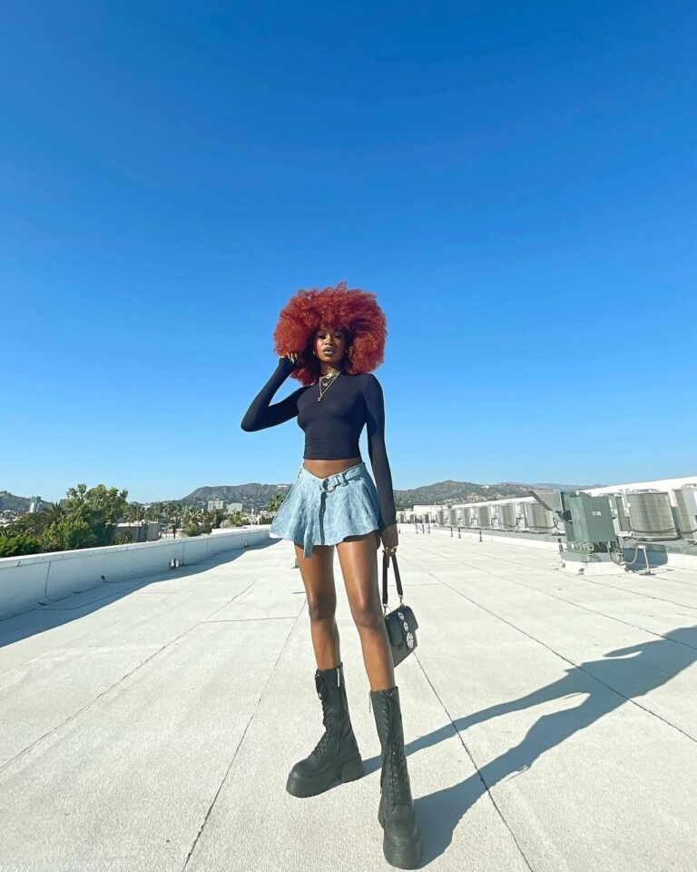 Bold Denim Mini Skirt and Crop Top with Combat Boots Bold Denim Mini Skirt and Crop Top with Combat Boots — Combat Boots Outfits