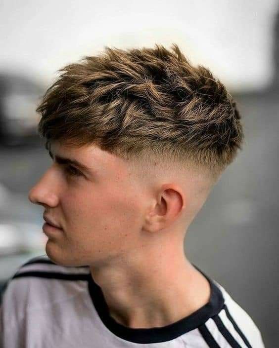 Spiky Fringe Crop with Fade Spiky Fringe Crop with Fade — Winter Haircuts for Men