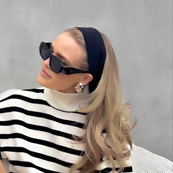 Ash Blonde With Subtle Highlights Mid Back Ash Blonde Ponytail With Fabric Headband Ash Blonde With Subtle Highlights Mid Back Ash Blonde Ponytail With Fabric Headband — Winter Hairstyles with Headband