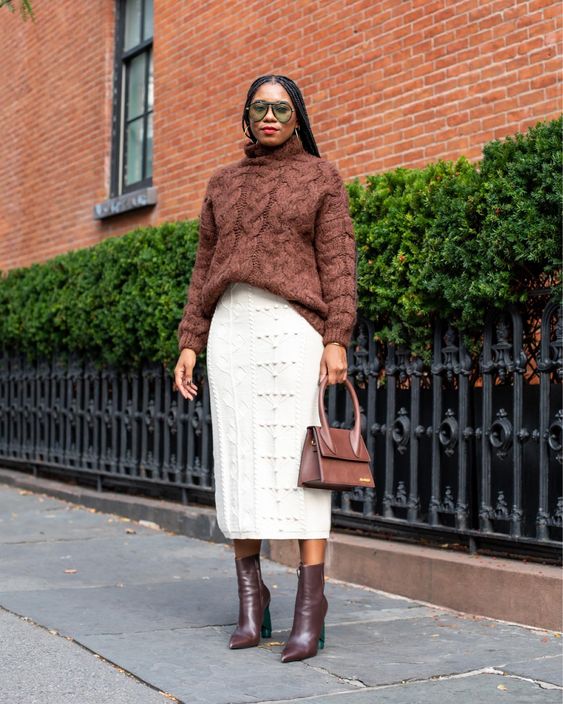 Cable Knit Turtleneck and Pencil Skirt for a Dressy Winter Look Cable Knit Turtleneck and Pencil Skirt for a Dressy Winter Look — Dressy Winter Outfits