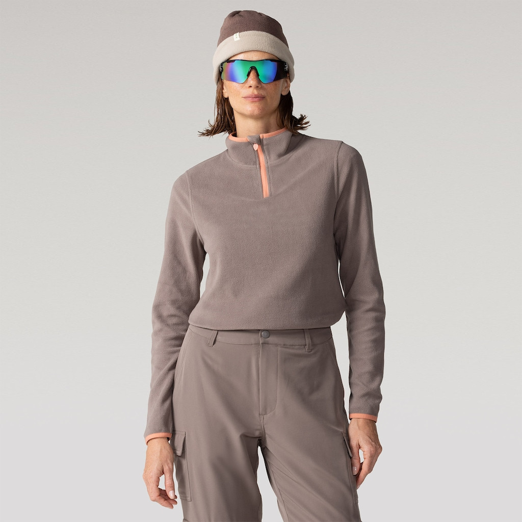 Layered Grey Fleece and Hooded Jacket for Trekking — Winter Hiking Outfits