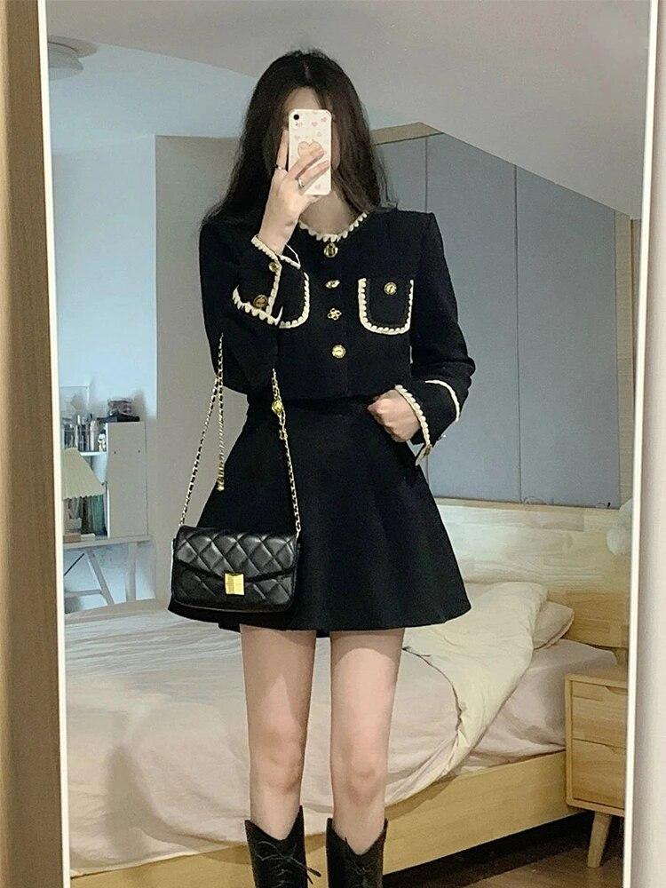 Cropped Jacket and Mini Skirt Set — Classy Winter Outfits