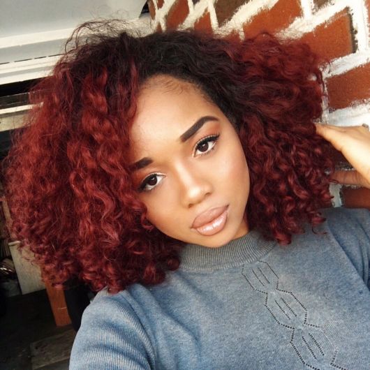 Shoulder Length Visual Idea — Burgundy Hair Color