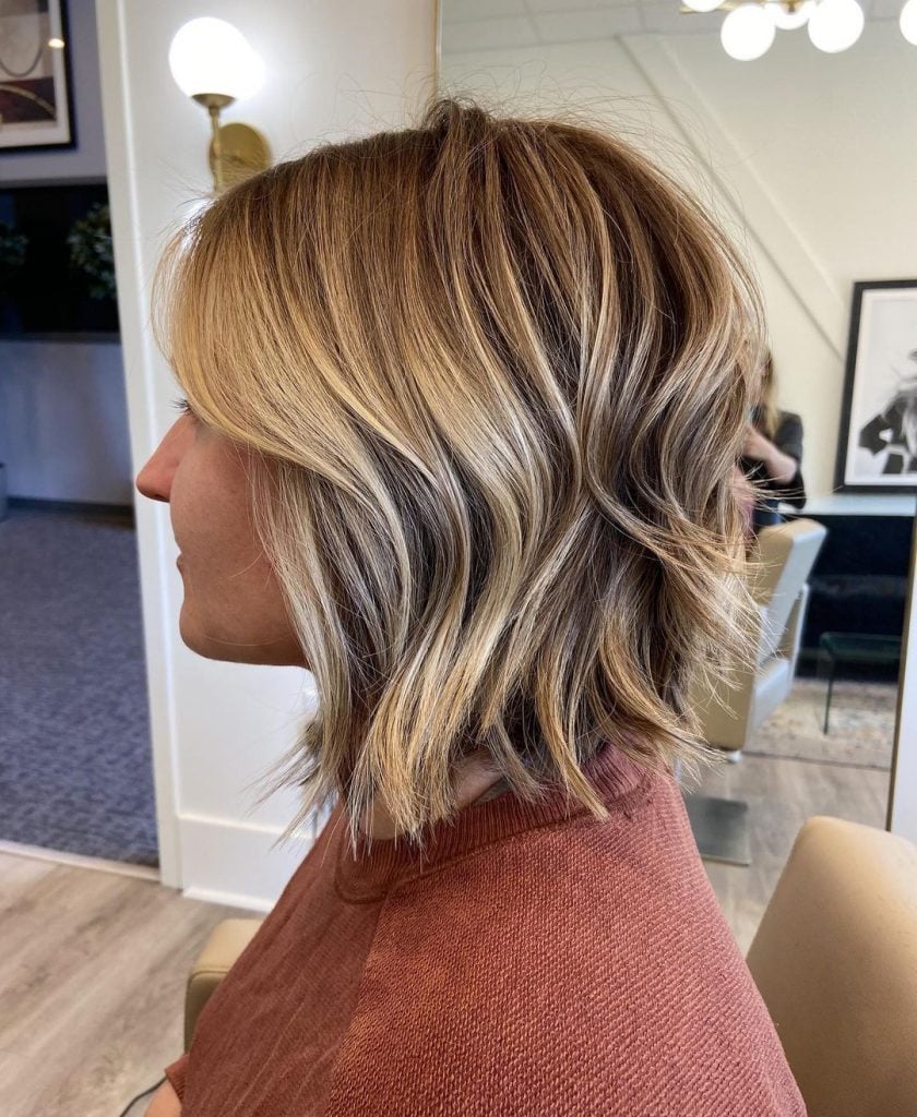 Blonde With Balayage Visual Idea — Winter Lob Haircuts