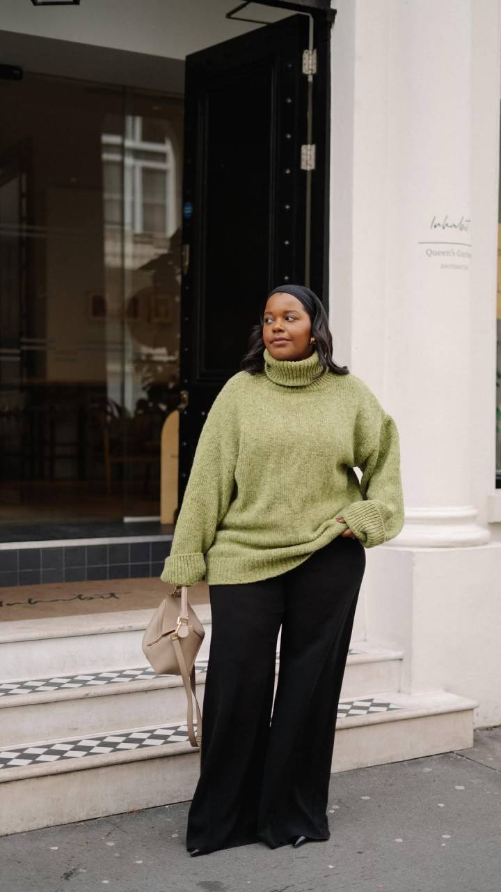 Monochromatic Black Top and Dark Wash Wide Leg Jeans Monochromatic Black Top and Dark Wash Wide Leg Jeans — Winter Outfits with Wide Leg Jeans