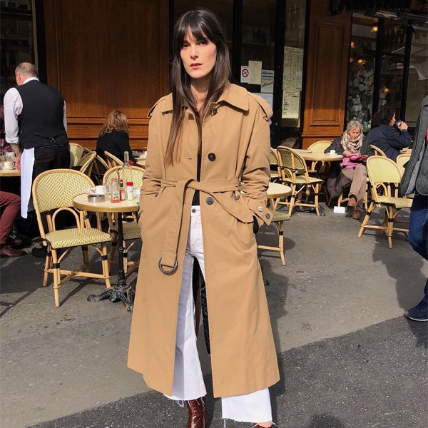 Camel Leather Trench Coat Over Turtleneck and Jeans Camel Leather Trench Coat Over Turtleneck and Jeans — Winter Capsule Wardrobe