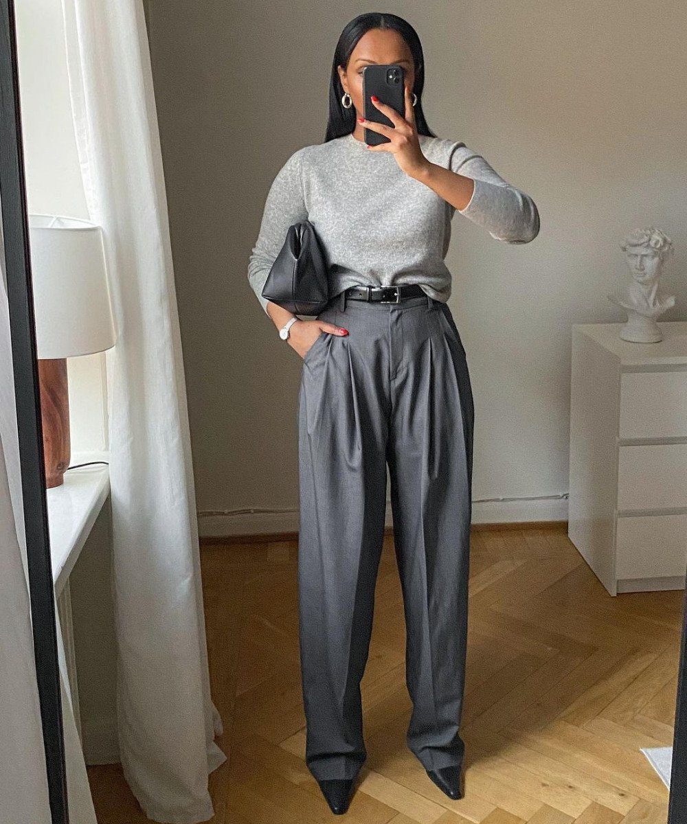 Crewneck Sweater Outfit Idea — Winter Work Outfits