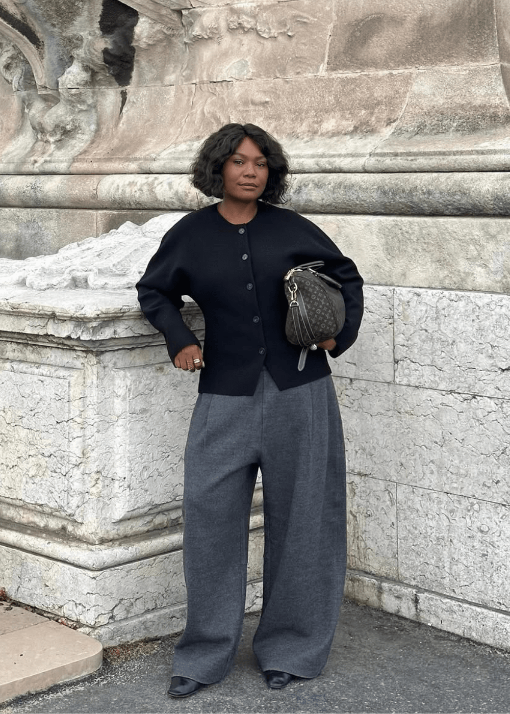 Knit Cardigan as Top with Wide-Leg Trousers: Modern Casual — Comfy Winter Outfits