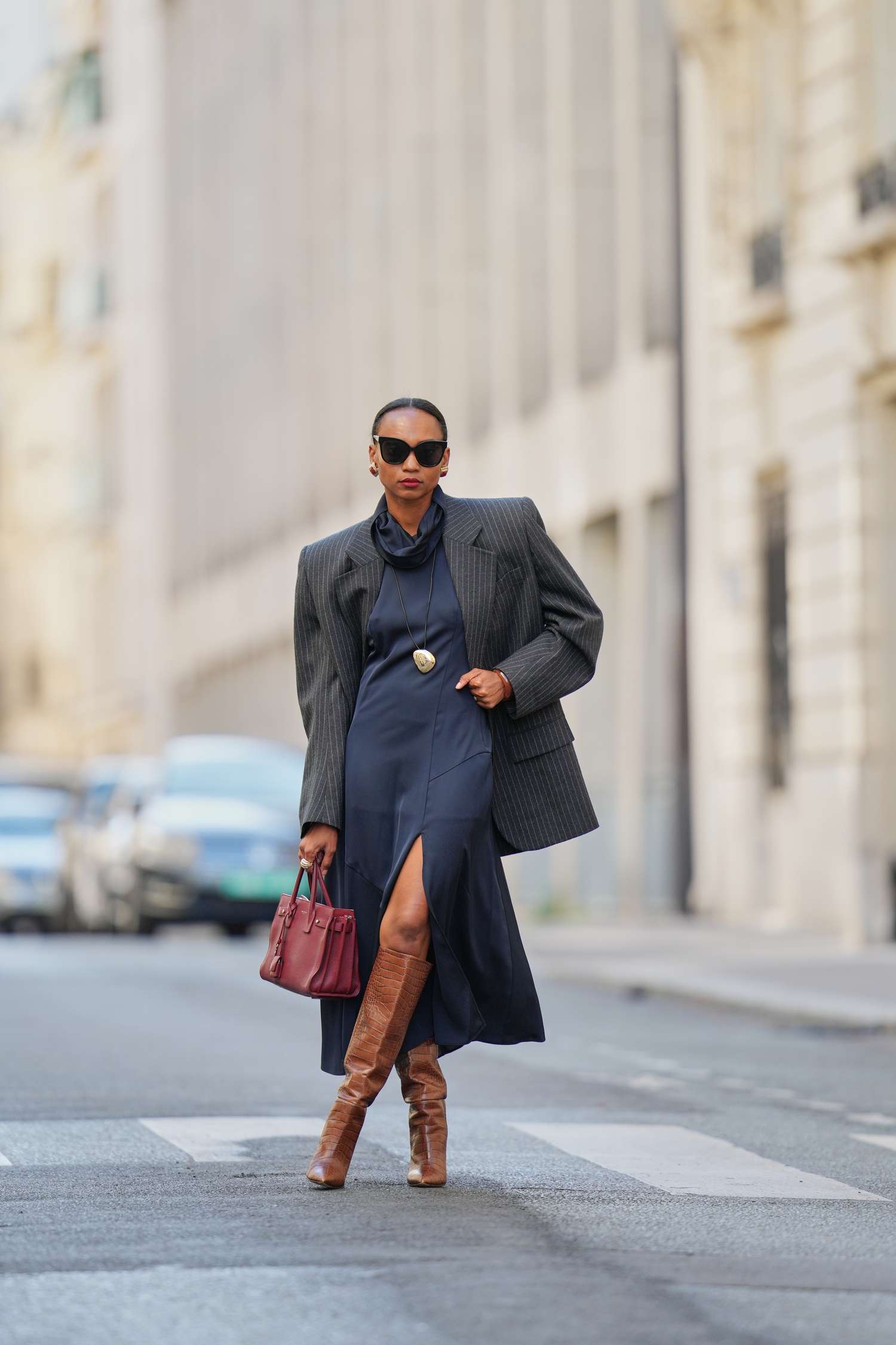 Sophisticated Event Dressing with Brown Knee-High Boots — Knee High Boots Outfits