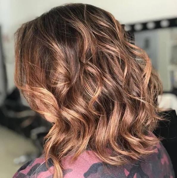 Chocolate Brown Bob with Caramel Highlights Chocolate Brown Bob with Caramel Highlights — Winter Hair Colors for Plus Size Women