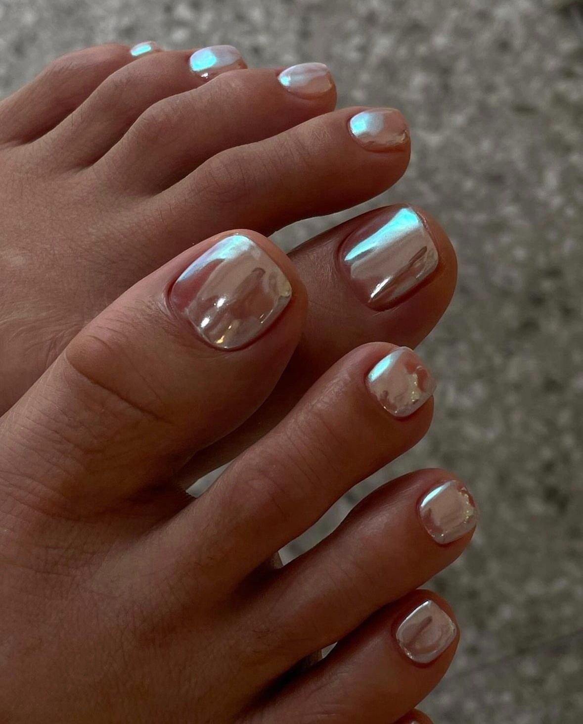 Opaque Dark Grey Glossy Toes — Winter Toe Nails