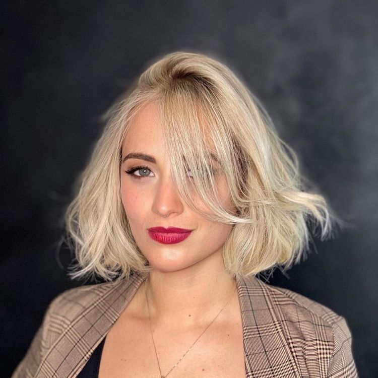 Platinum Blonde Visual Idea — Winter Haircuts for Oval Faces