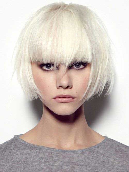 Platinum Blonde Bob with Blunt Bangs Platinum Blonde Bob with Blunt Bangs — Icy Blonde Hair