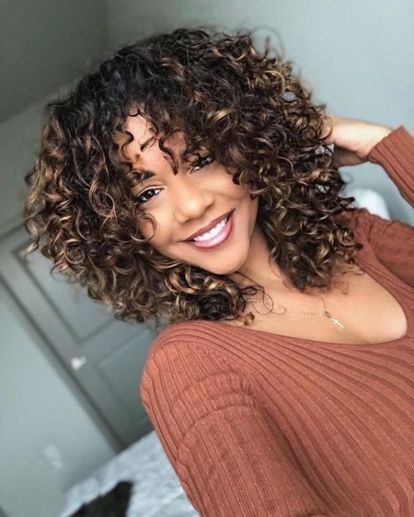 Visual Idea — A Woman With Medium Density Visual Idea — A Woman With Medium Density — Winter Hairstyles for Curly Hair