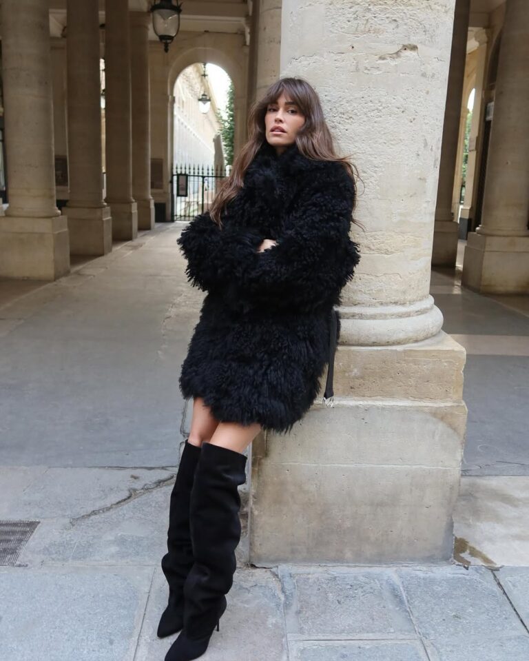 Dramatic Evening Look with Black Suede Over-the-Knee Boots — Suede Boots Outfits