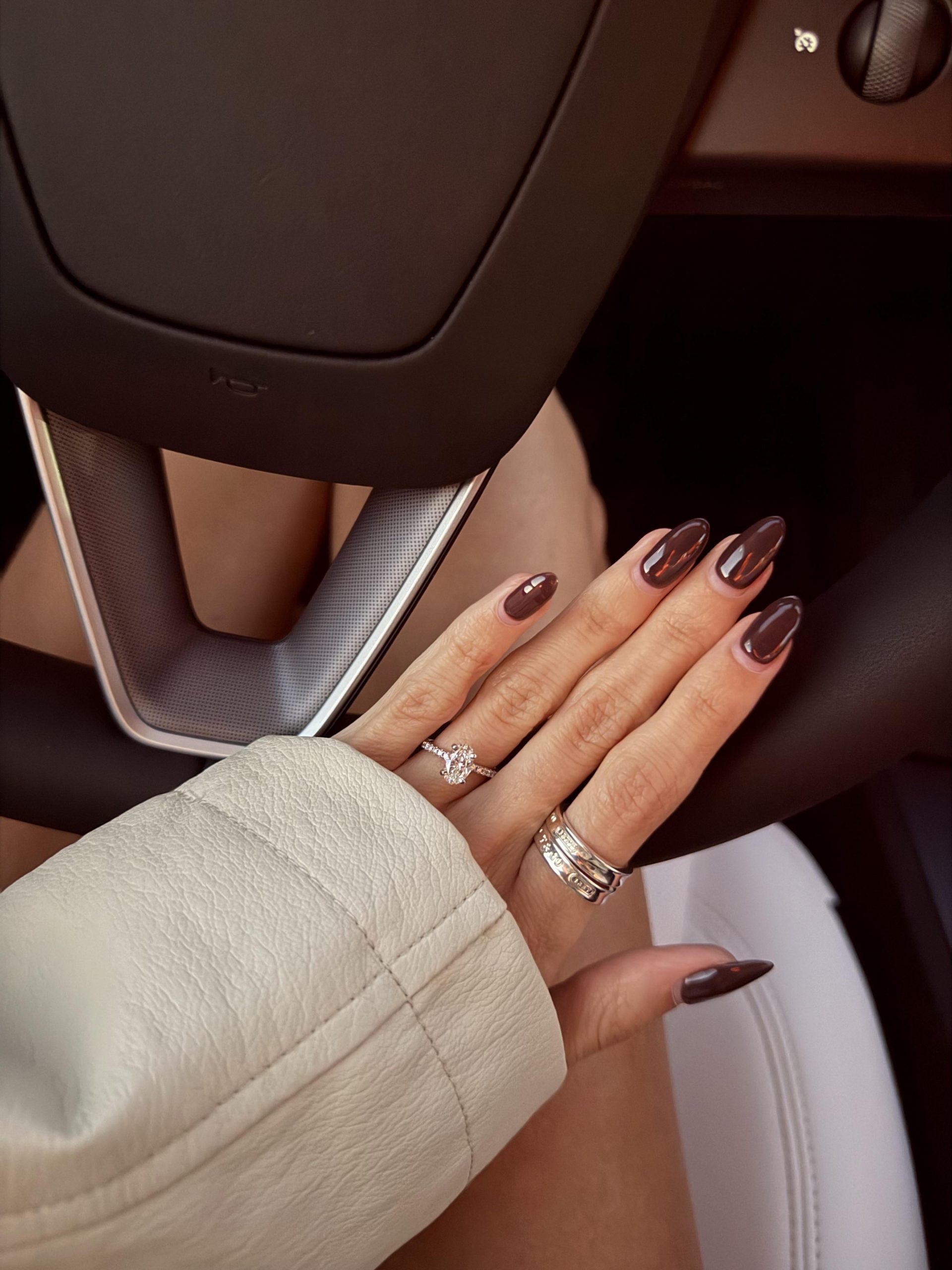 Chocolate Brown With Dark French Tip — Chocolate Brown Nails