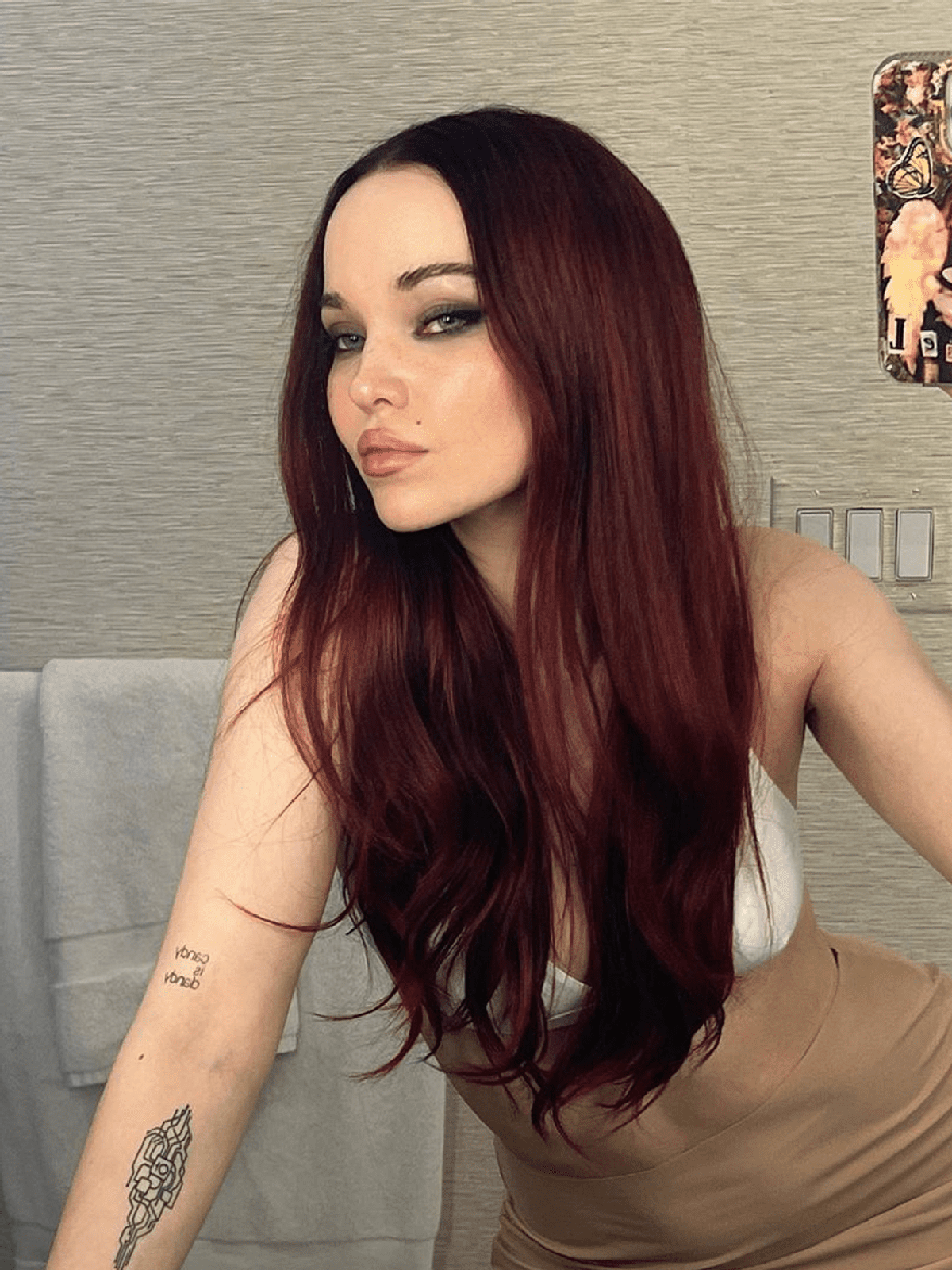 Deep Burgundy Mid-Back Straight Hair — Winter Red Hair Colors