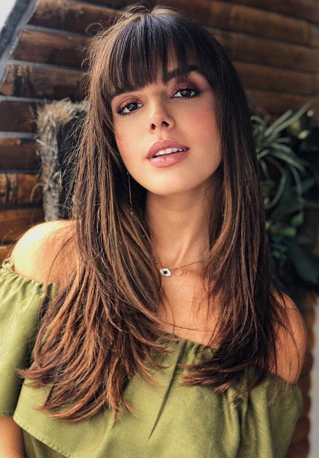Dark Brown With Subtle Highlights Visual Idea — Winter Haircuts with Bangs