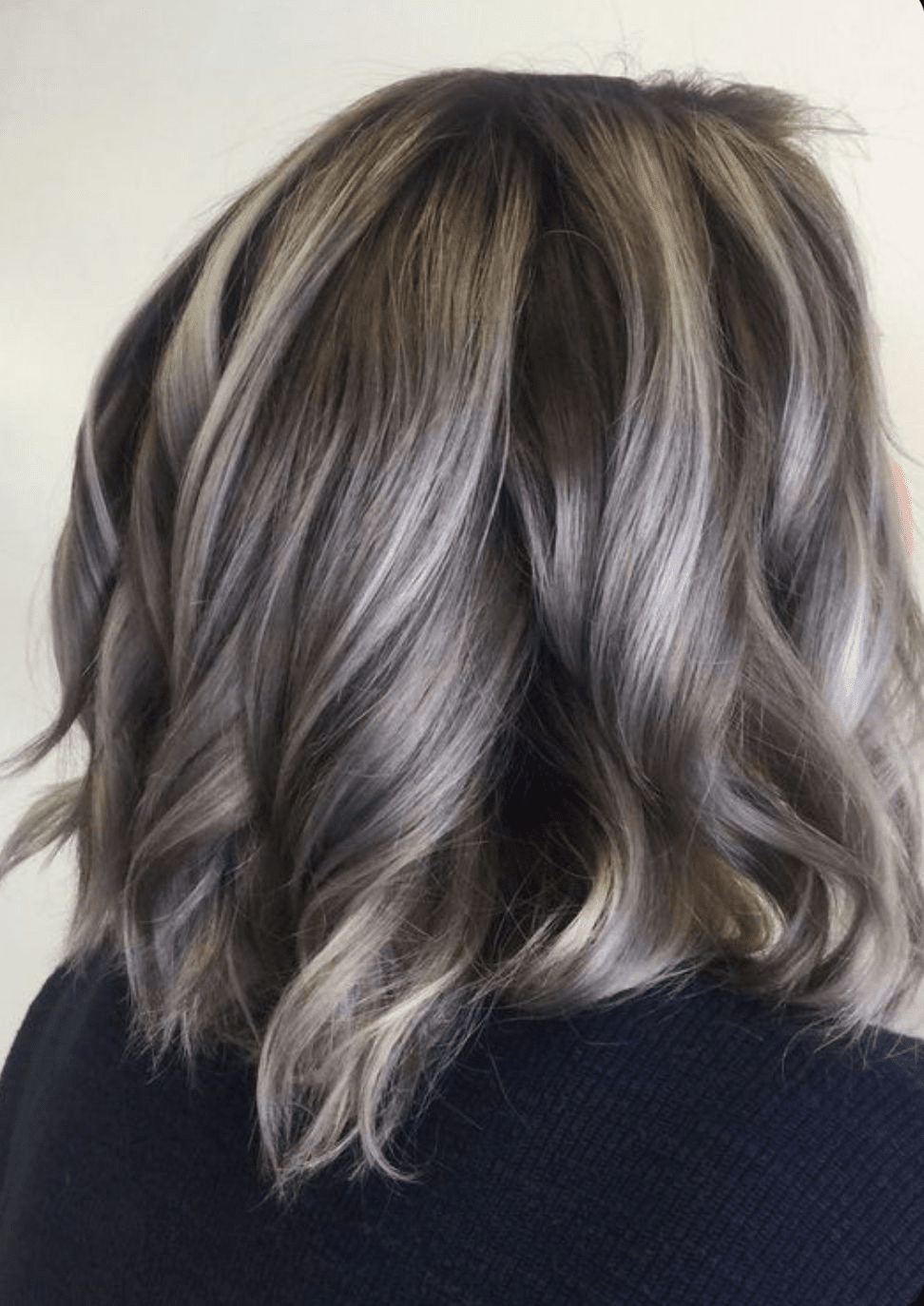 Cool Grey and Silver Highlights on Bob Cool Grey and Silver Highlights on Bob — Winter Balayage
