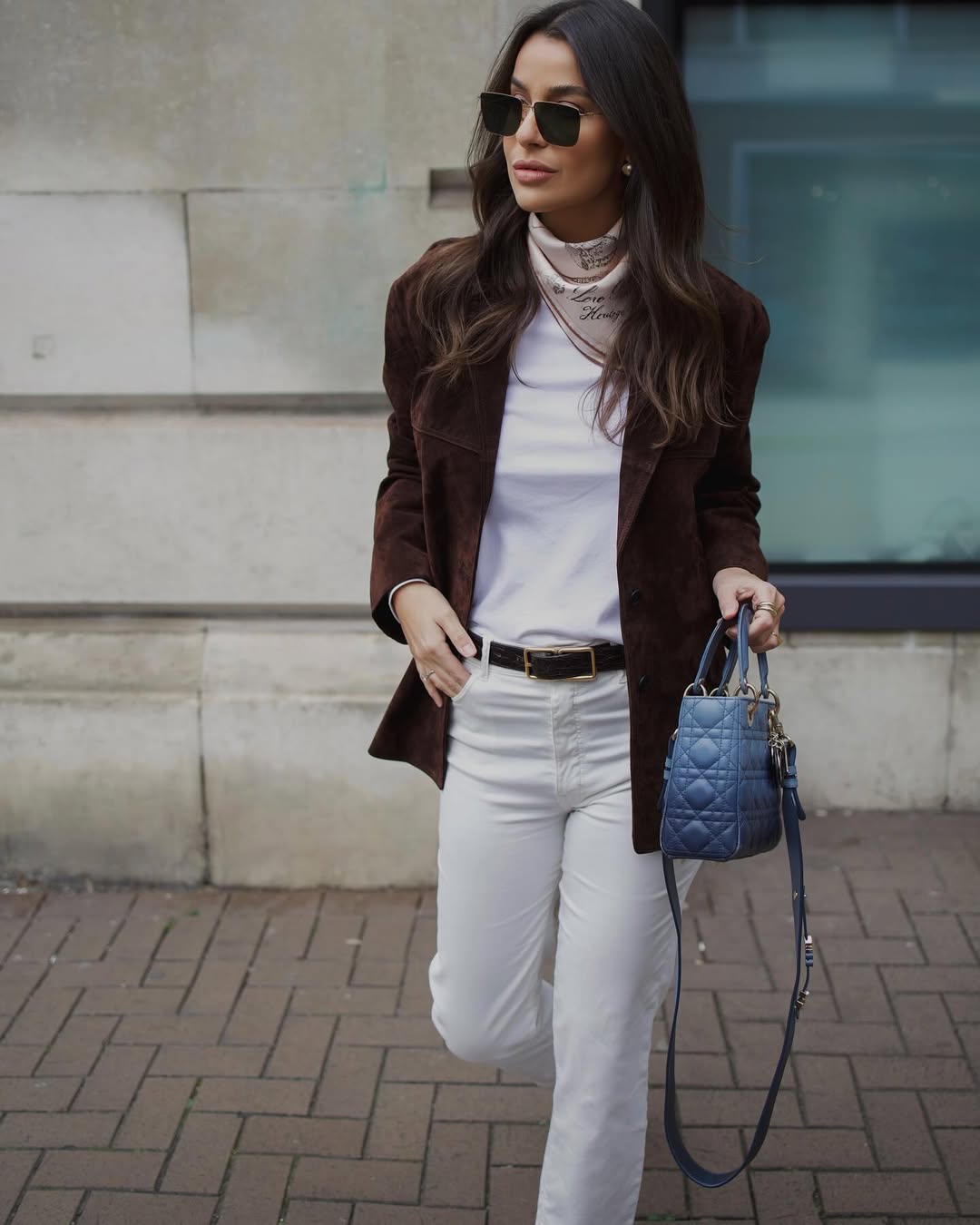 Suede Blazer and Silk Scarf: Sophisticated Preppy Daywear Suede Blazer and Silk Scarf: Sophisticated Preppy Daywear — Preppy Winter Outfits