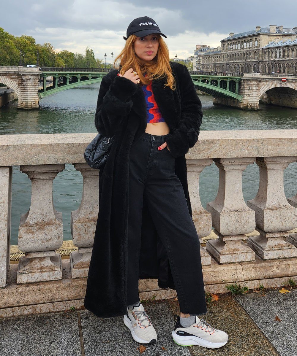 Double-Breasted Blazer with Wide-Leg Trousers — Winter Outfits with Sneakers